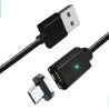 Magnetický kabel ESSAGER + koncovka microUSB, délka 1M černý