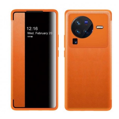 Pouzdro Smart View pro Vivo X80 Pro oranžové