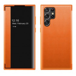 Pouzdro Smart View pro Samsung Galaxy S21 FE 5G oranžové