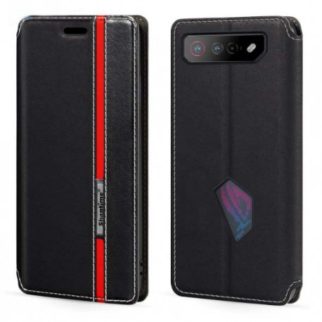 Kožené peněženkové pouzdro pro Asus ROG Phone 7 černé