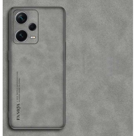 Kožený silikonový kryt pro Xiaomi Redmi Note 12 šedý