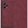 Kožený silikonový kryt pro Xiaomi Redmi Note 12 5G červený