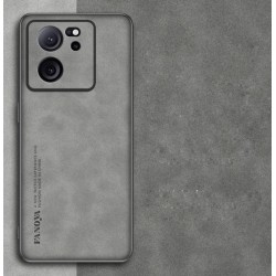 Kožený silikonový kryt pro Xiaomi 13 Lite šedý