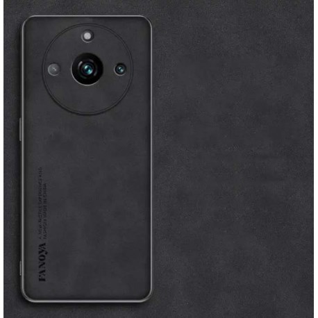 Kožený silikonový kryt pro Realme 11 Pro 5G černý