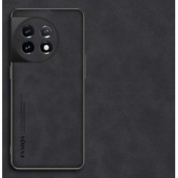 Kožený silikonový kryt pro OnePlus 10 Pro černý