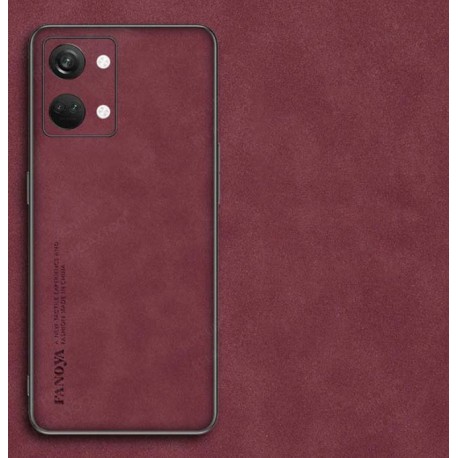 Kožený silikonový kryt pro OnePlus Nord 3 5G červený