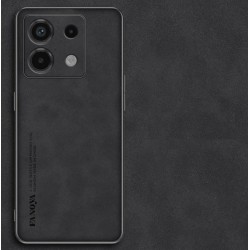 Kožený silikonový kryt pro Xiaomi Redmi Note 13 černý