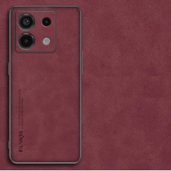 Kožený silikonový kryt pro Xiaomi Redmi Note 13 červený