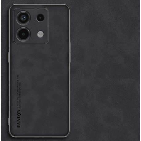 Kožený silikonový kryt pro Xiaomi Redmi Note 13 5G černý