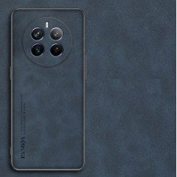 Kožený silikonový kryt pro Realme 12 Pro 5G modrý