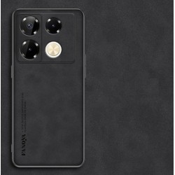 Kožený silikonový kryt pro Infinix Note 40 černý