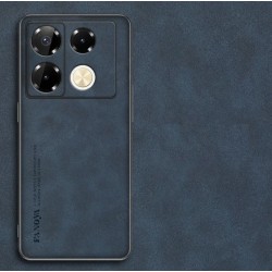 Kožený silikonový kryt pro Infinix Note 40 modrý