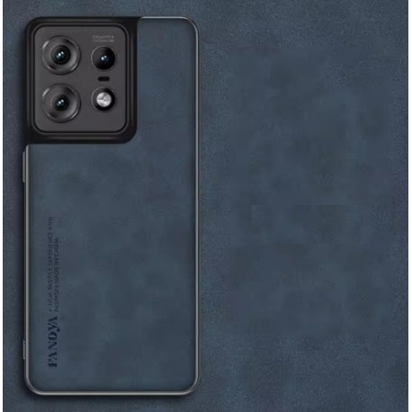 Kožený silikonový kryt pro Motorola Edge 50 Pro modrý