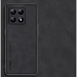 Kožený silikonový kryt pro Xiaomi 14T černý