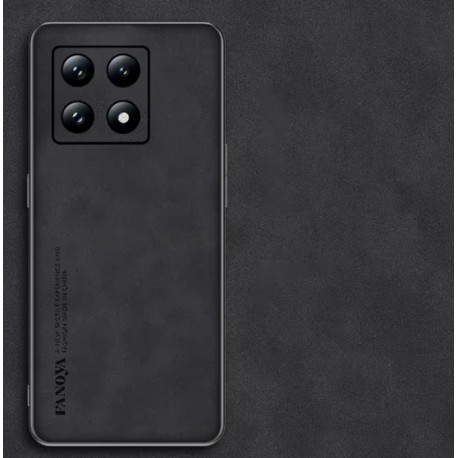 Kožený silikonový kryt pro Xiaomi 14T černý