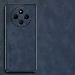 Kožený silikonový kryt pro Xiaomi Redmi 14C modrý