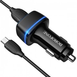 Nabíječka do auta Borofone BZ14 Max Dual + datový kabel microUSB černá