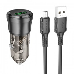 Rychlonabíječka do auta Borofone BZ23 18W + datový kabel microUSB černá